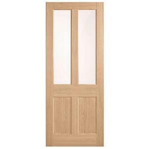 Corinthian 2040 x 820 x 40mm Entrance Door Blonde Oak Opaque Glass AWO7G