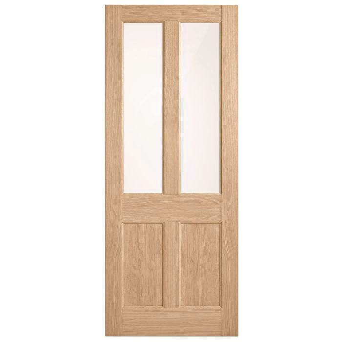 Corinthian 2040 x 820 x 40mm Entrance Door Blonde Oak Opaque Glass AWO7G