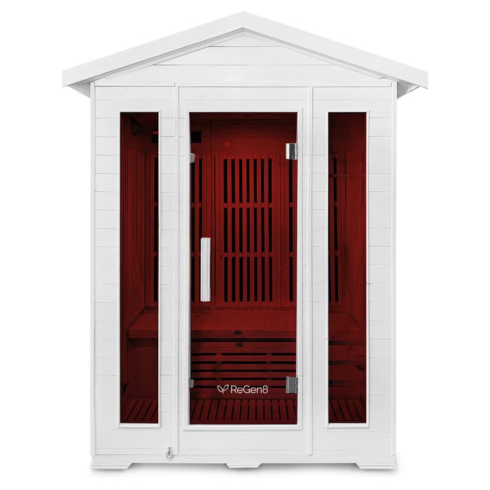 Regen8 Trio Outdoor - 3 Person 2620w Infrared Sauna In White