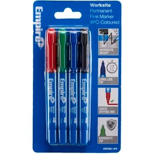Empire Coloured Fine Marker Pens - 4 Pack