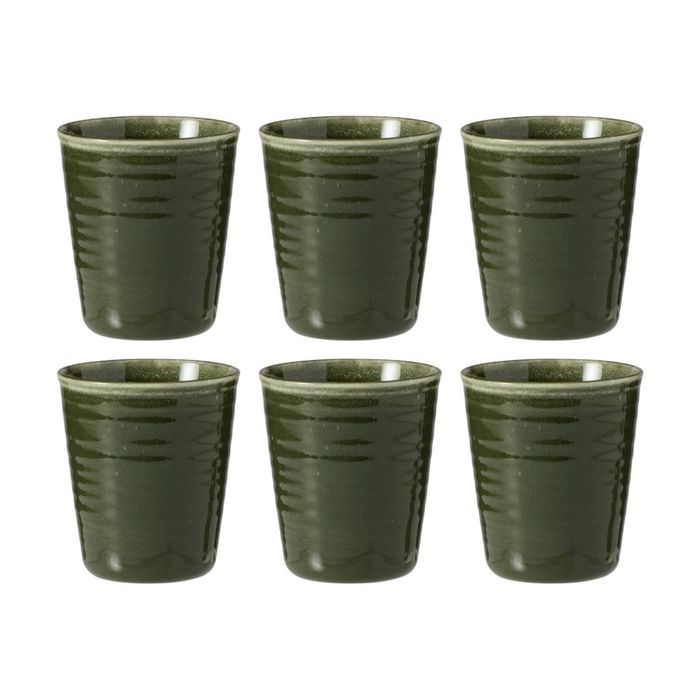 6PK Ecology Ottawa Stoneware Latte Cup Rustic Mug Moss Green 250ml