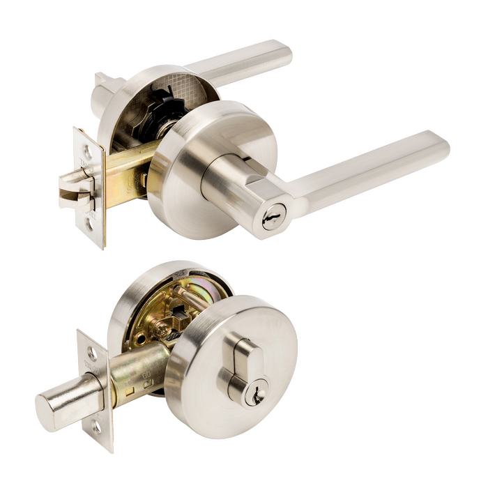 Zanda 80mm Brushed Nickel Aldo Combination Set