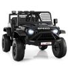 Costway 24V Ride On Car Kid Battery Powered Remote Music LED-Black