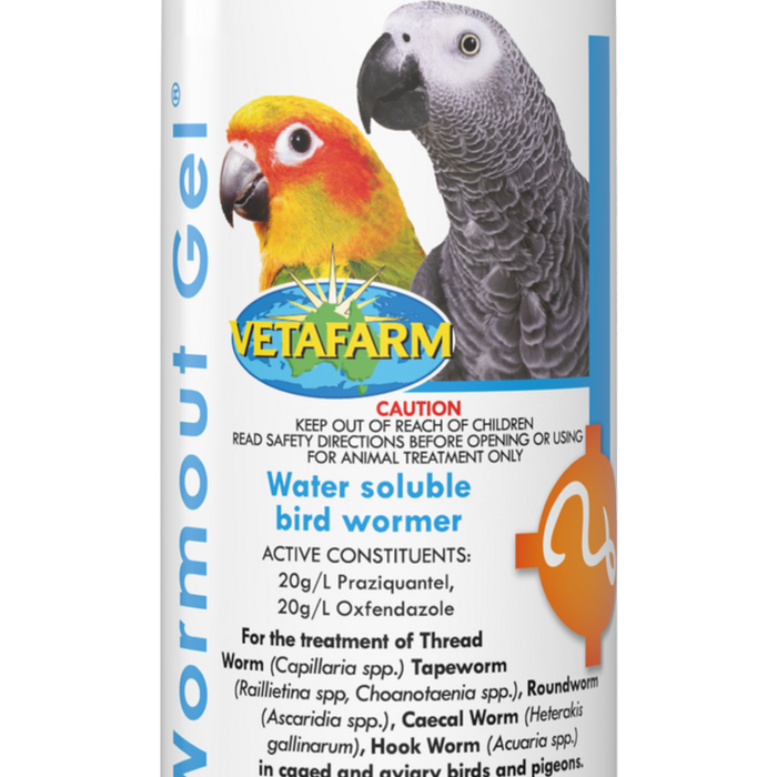 Vetafarm Wormout Gel Water Soluble Bird Wormer for Caged & Aviary Birds 100ml