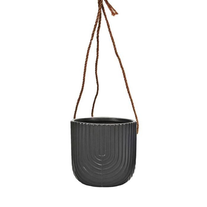 Eden 146 x 143mm Black Indoor Hanging Rainbow Pot - Black