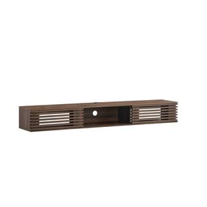 Clancy Wall Mount Entertainment TV Unit Floating 2 Doors 180cm Walnut