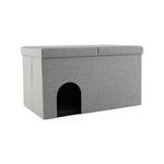 Costway Cat Litter Box Enclosure House Shoe Storage Bench Pet Furniture w/Flip-up Lid & Litter Mat Grey