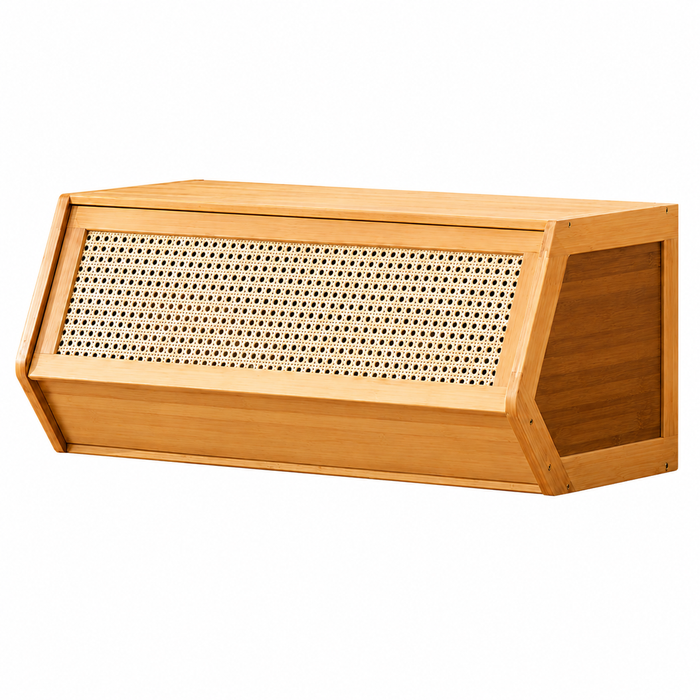 FORET Stackable Woven Door Storage Cabinet Natural 70cm Organiser