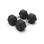 2x 17.5kg Hex Dumbbell Set Rubber Coated Hand Weights Workout Home Gym
