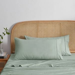 Dreamaker 1500tc Cotton Rich King Pillowcase Twin Pack - Sage
