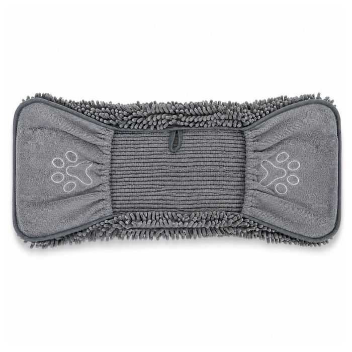 Costway 3-Piece Dog Towel Set Machine-Washable Chenille Drying Microfiber Towel-Grey