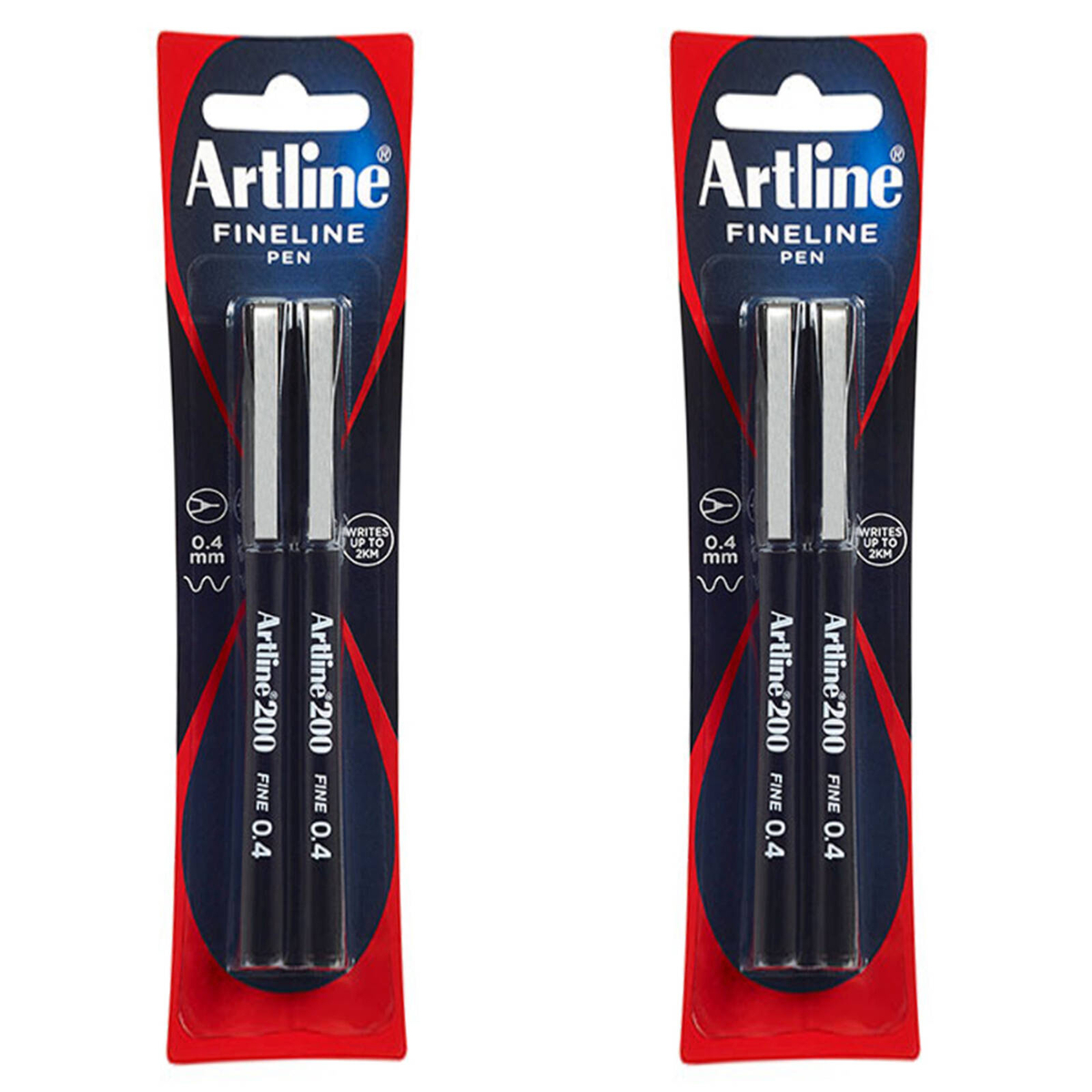 2x 2pc Artline Fineline 200 Fine 0.4mm Line Width School Drawing ...