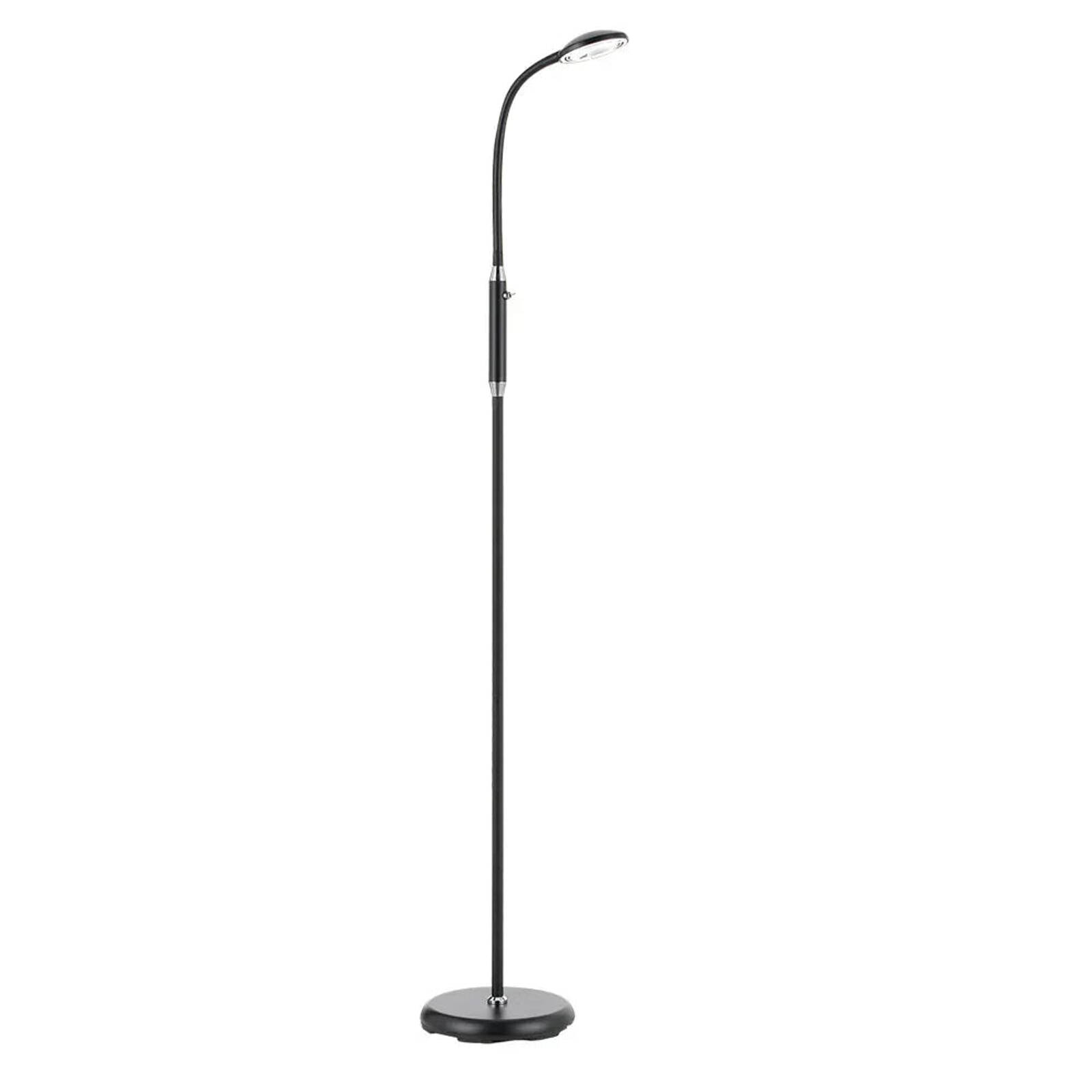 Telbix Hertel Modern Standing Floor Lamp Light Glass Metal Black Amber thumbnail 2