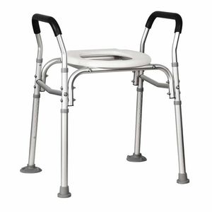 Adjustable Over Toilet Support Frame with Safety Rail, 110kg Capacity, for Elderly and Disabled