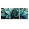 3pcs Abstract Succulent Blue & Green Textured Print 100% Australian Made 3 x 40x60cm (Metal Print)