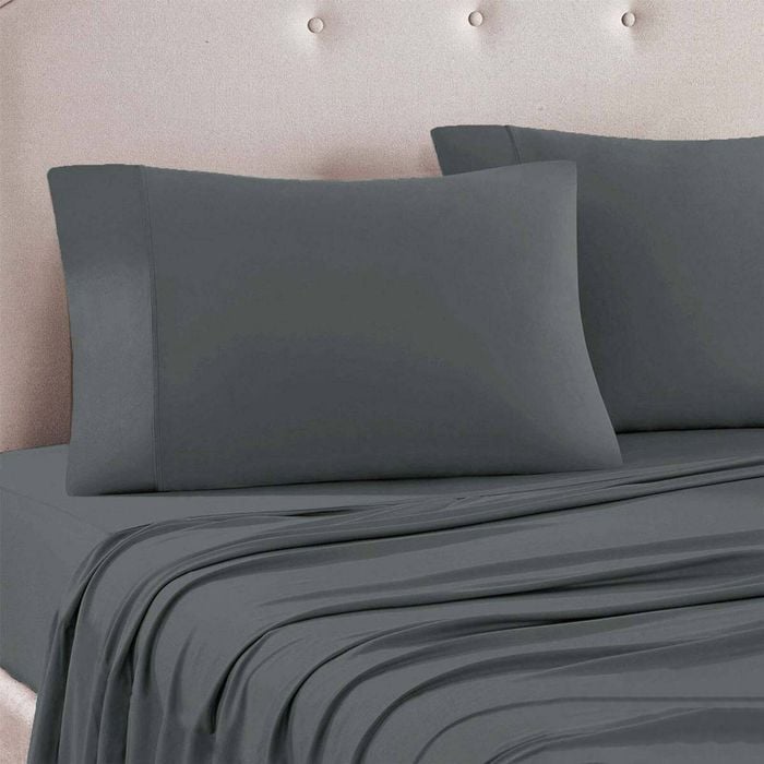 Art Terrace Microfiber Sheet Set King 33cm Wall Dark Grey
