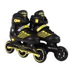 Veera 747 Adjustable Yellow Inline Skates with 100 MM PU Wheel(Size-M)