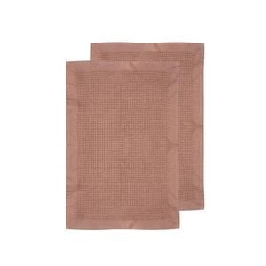 2pc Ladelle Ollie Waffle Weave 100% Cotton Kitchen Towel Reusable Terracotta