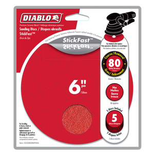 Diablo 150mm 80 Grit StickFast Sanding Disc - 5 Pack