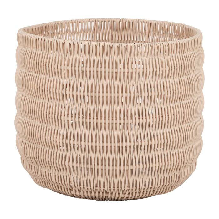 Astin Sinclair 350 x 300mm Cream Poly Rattan Basket Planter Large