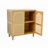P&P Natural Bamboo Sideboard Cabinet With Rattan Doors And Storage For Dining Living Spaces