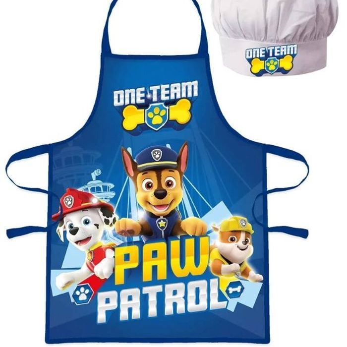 Paw Patrol One Team Blue Kids Apron And Chef's Hat Set