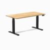 Desky Dual Sit to Stand White Oak Hardwood Desk 150x75cm Matte Black Frame