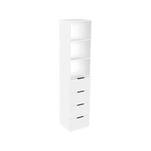Lugna 2048 x 450 x 380mm White 2 Adjustable Shelf 4 Drawer Robe Insert - White
