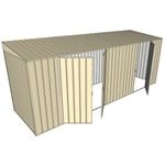 Build-a-Shed 1.5 x 5.2 x 2m Double and Single Hinged Side Door Skillion Shed - Cream