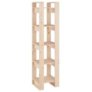 vidaXL Solid Wood Pine Book Cabinet/Room Divider Storage Bookcase Shelf Rack