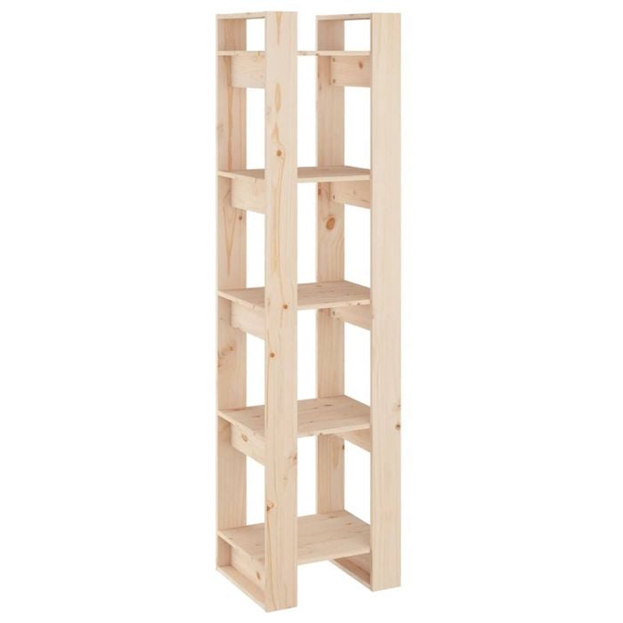 vidaXL Solid Wood Pine Book Cabinet/Room Divider Storage Bookcase Shelf Rack