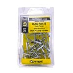 Otter 4.8 x 12.7mm Large Flange Aluminium Rivets - 25 Pack
