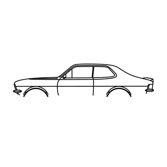 Ignite Laser Holden LJ Torana Silhouette Metal Wall Art Rustic Metal 15.7inch/40cm