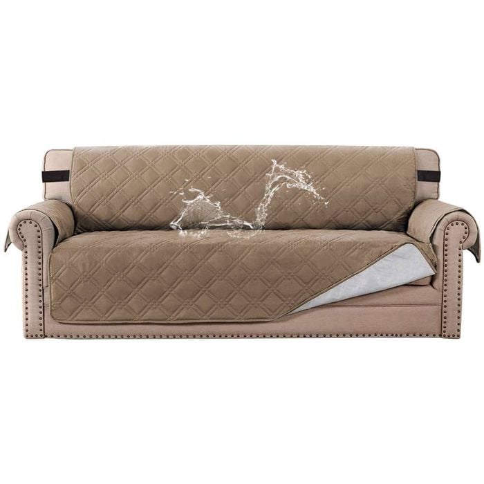 Smarcute 4 Seater Waterproof Sofa Cover Couch Cushion Furniture Protector Taupe