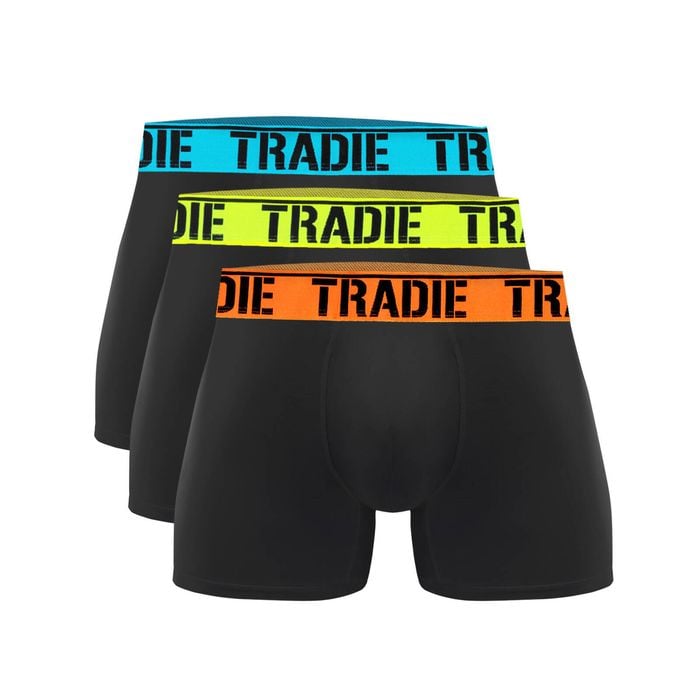 Tradie Mens Fluro Bright Trunk - 3 Pack Small