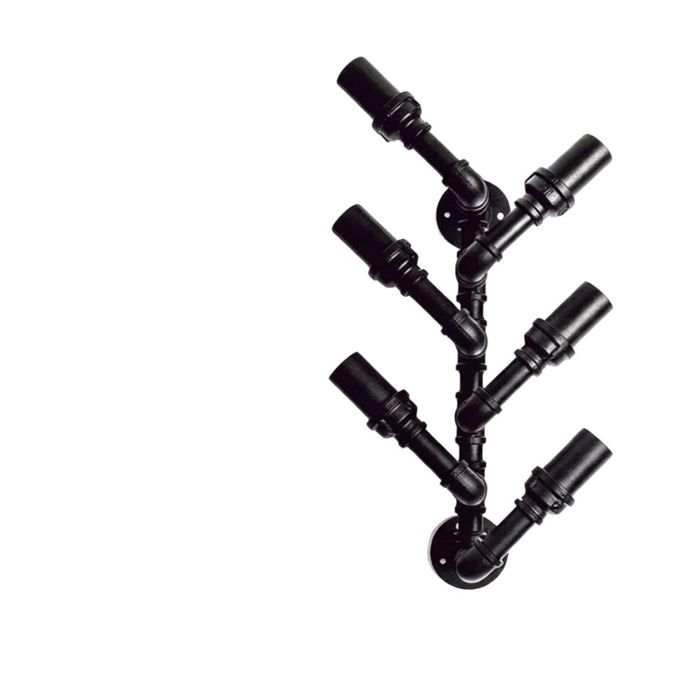 Wall-Mounted Pipe Wine Rack - 6 Bottle Holder