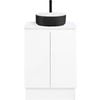 CIBO 600mm White Nordic Full Height Bathroom Vanity With Black And White Basin