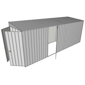 Build-a-Shed 1.5 x 5.2 x 2m Single Hinged Side Door Skillion Shed - Zinc