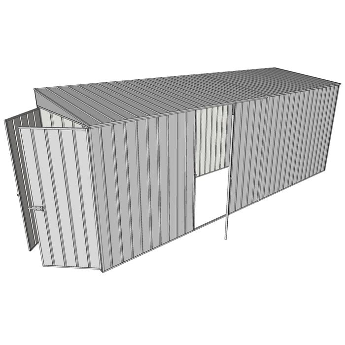 Build-a-Shed 1.5 x 5.2 x 2m Single Hinged Side Door Skillion Shed - Zinc