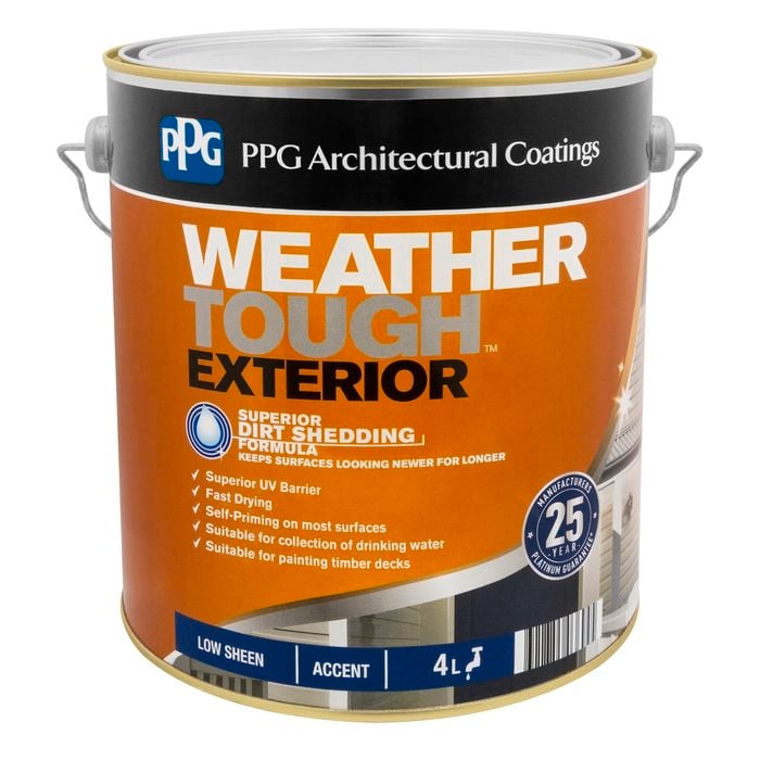 PPG Paints 4L Accent Low Sheen Weather Tough Exterior Paint - 4L
