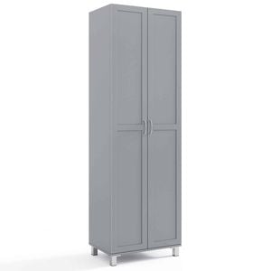 Costway 187cm Tall Storage Cabinet Utility Pantry Sideboard Grey