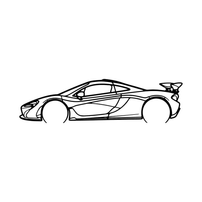 Ignite Laser McLaren 2015 P1 Silhouette Metal Wall Art Rustic Metal 23.6inch/60cm