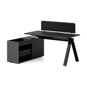 Modern Furniture Dolan Executive Workstation 1.4mx1.6mx.075m Left - Black