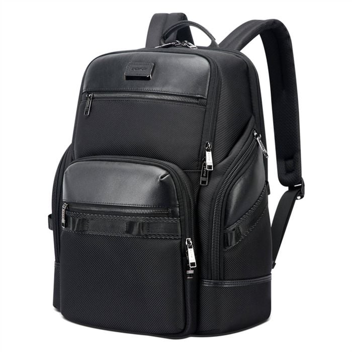 BOPAI Luxury leather waterproof Anti-Theft USB charge Business Laptop Backpack