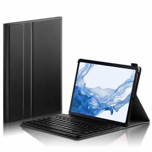 Tough On for Samsung Galaxy Tab S8 Ultra/Tab S9 Ultra Bluetooth Keyboard Cover Leather Case Black