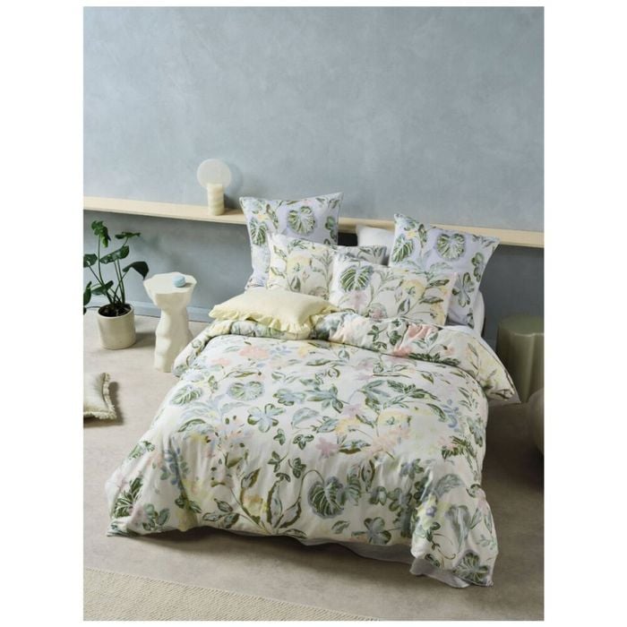 Linen House Sonia Botanical Garden Cotton Sateen Quilt Cover Set King