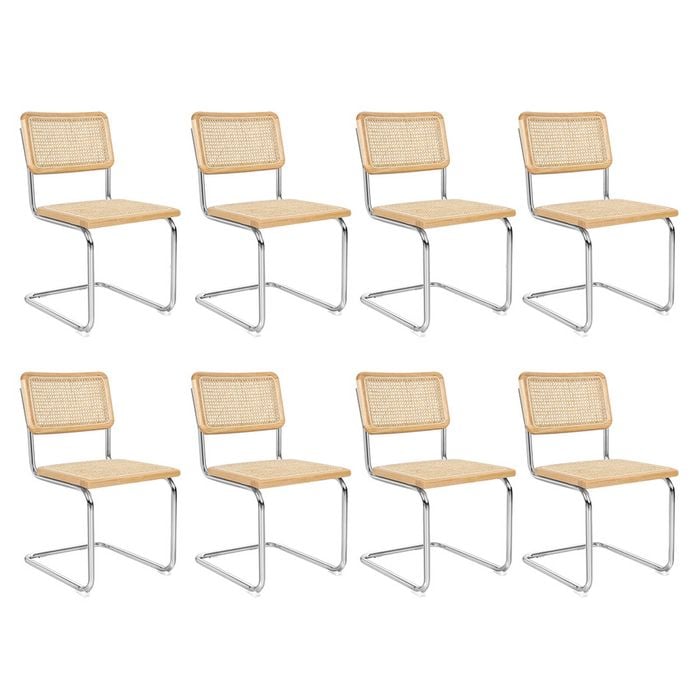 Levede 8pcs Cesca Replica Rattan Cantilever Dining Chairs