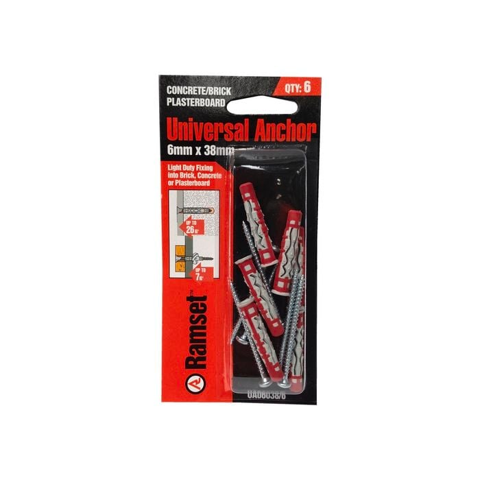 Ramset 6 x 38mm Universal Anchor - 6  Pack
