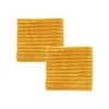 SOGA 2X Golden Corduroy Square Cushion Soft Leaning Plush Backrest Throw Seat Pillow
