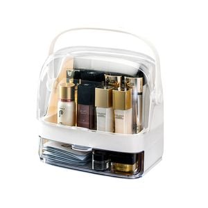 SOGA 2-Tier White Countertop Makeup Storage Organiser